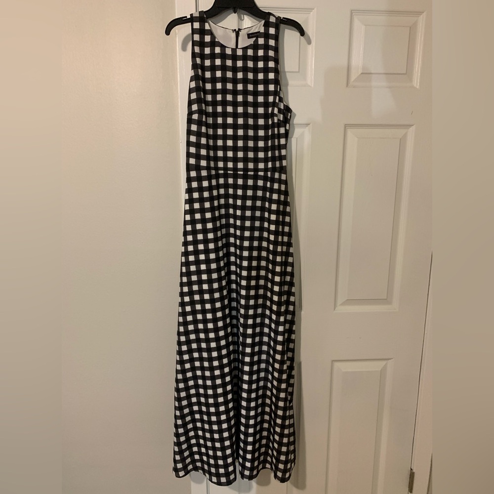 Banana Republic Black and White Gingham Jumpsuit
